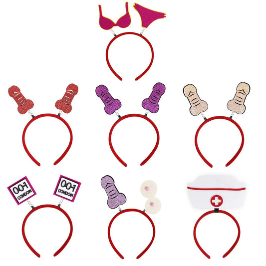 EINCORN Bachelorette Party Headbands for Adults - 7 Naughty Hair Hoops & Funny Photobooth Props for Women