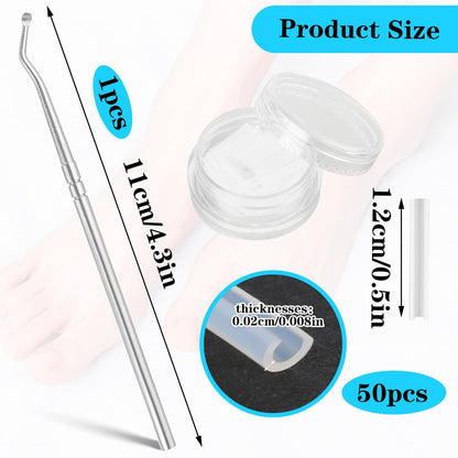 Ingrown Toenail Treatment Corrector Set (50+1 Pcs) – Professional Pain-Free Removal Kit with Lifter & Strips for Men & Women Avelisse