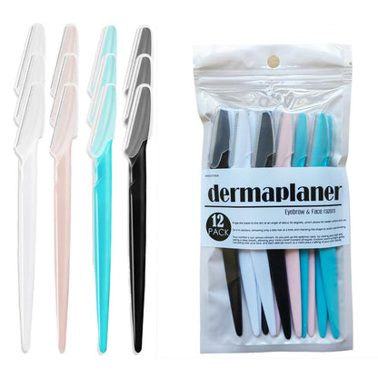 WANGFXWA Dermaplane Razor for Women & Men – 12-Pack Eyebrow Razors & Dermaplaning Tool for Face Shaving & Peach Fuzz Removal