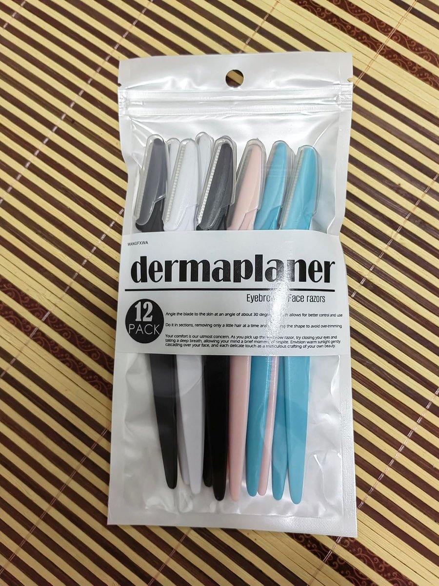 WANGFXWA Dermaplane Razor for Women & Men – 12-Pack Eyebrow Razors & Dermaplaning Tool for Face Shaving & Peach Fuzz Removal - görsel 3