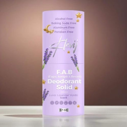 Klevij All Natural F.A.B. Deodorant – Lunar Lavender Scent, 1.7 oz – Organic, Aluminum-Free Deodorant for Fupa, Armpit, and Breast Areas