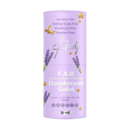 Klevij All Natural F.A.B. Deodorant – Lunar Lavender Scent, 1.7 oz – Organic, Aluminum-Free Deodorant for Fupa, Armpit, and Breast Areas