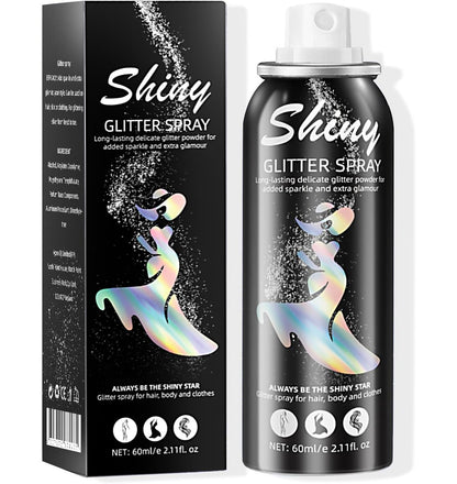 Ragkun Body Glitter Spray - Long-Lasting Silver Glitter for Hair and Body, Quick-Drying, 2.11 Fl Oz
