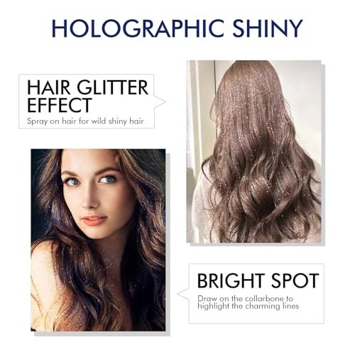 Ragkun Body Glitter Spray - Long-Lasting Silver Glitter for Hair and Body, Quick-Drying, 2.11 Fl Oz - görsel 6
