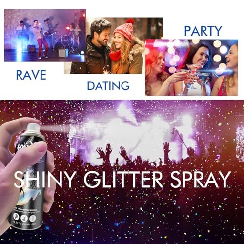 Ragkun Body Glitter Spray - Long-Lasting Silver Glitter for Hair and Body, Quick-Drying, 2.11 Fl Oz - görsel 10