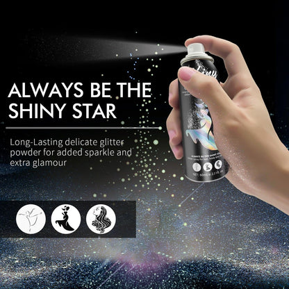 Ragkun Body Glitter Spray - Long-Lasting Silver Glitter for Hair and Body, Quick-Drying, 2.11 Fl Oz