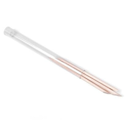 siyuwuro 5-Pack Orange Wood Nail Sticks - Double Sided Cuticle Pusher & Remover, Multi-Functional Manicure & Pedicure Tool with Clear Storage Tube
