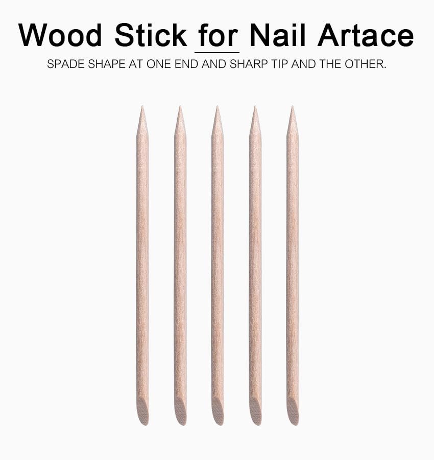 siyuwuro 5-Pack Orange Wood Nail Sticks - Double Sided Cuticle Pusher & Remover, Multi-Functional Manicure & Pedicure Tool with Clear Storage Tube - görsel 13
