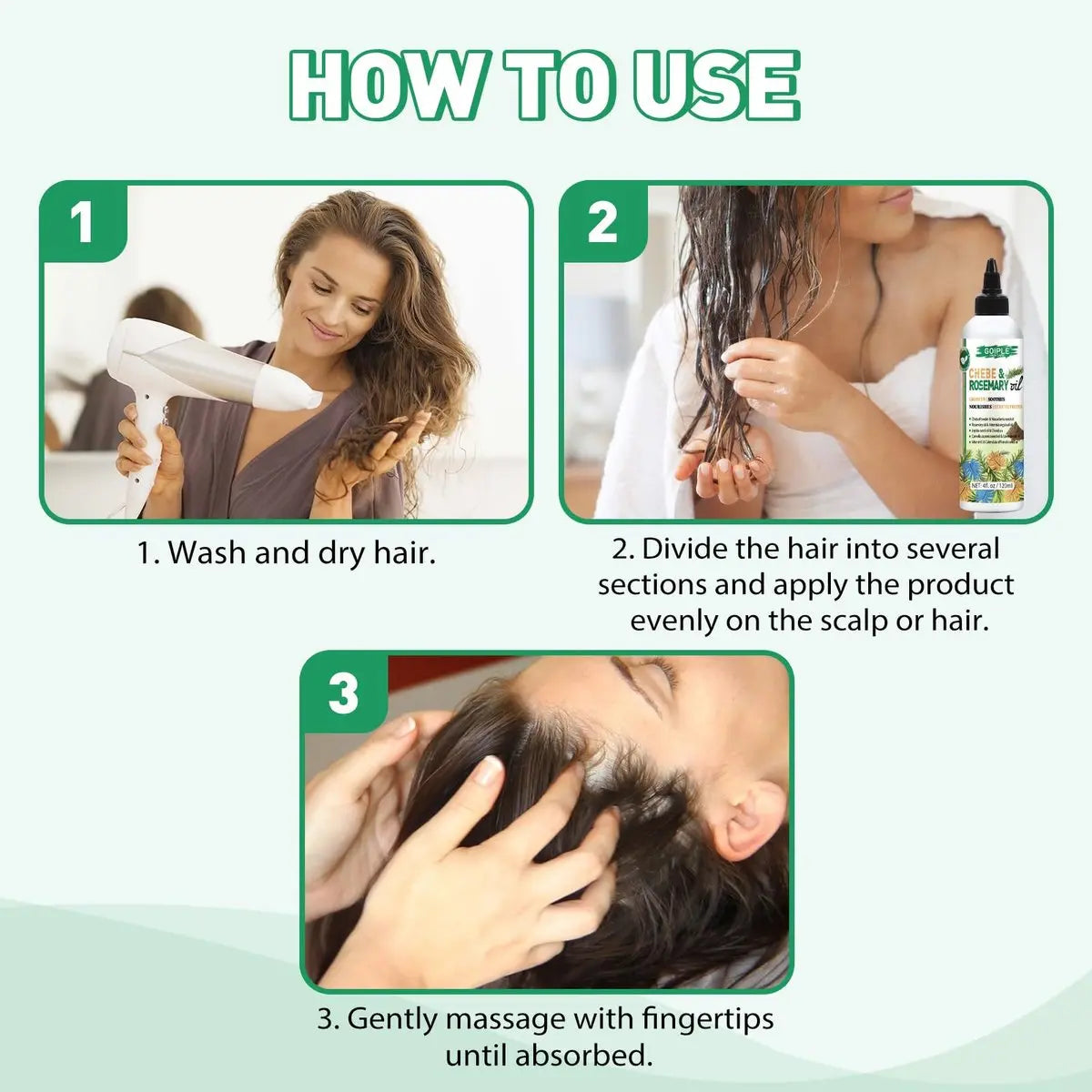 Chebe & Rosemary Hair Oil for Growth, 10 in 1 Moisturizer for Scalp, African Powder for Stronger, Longer Hair, Natural Oil for All Hair Types (2PCS) Avelisse