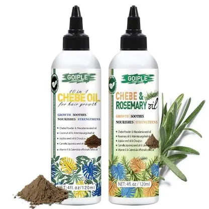 Chebe & Rosemary Hair Oil for Growth, 10 in 1 Moisturizer for Scalp, African Powder for Stronger, Longer Hair, Natural Oil for All Hair Types (2PCS) Avelisse