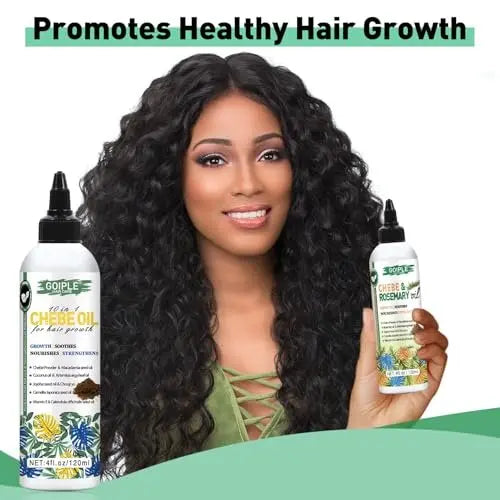 Chebe & Rosemary Hair Oil for Growth, 10 in 1 Moisturizer for Scalp, African Powder for Stronger, Longer Hair, Natural Oil for All Hair Types (2PCS) Avelisse