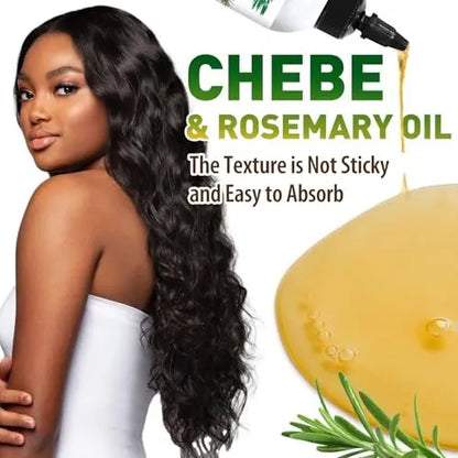 Chebe & Rosemary Hair Oil for Growth, 10 in 1 Moisturizer for Scalp, African Powder for Stronger, Longer Hair, Natural Oil for All Hair Types (2PCS) Avelisse