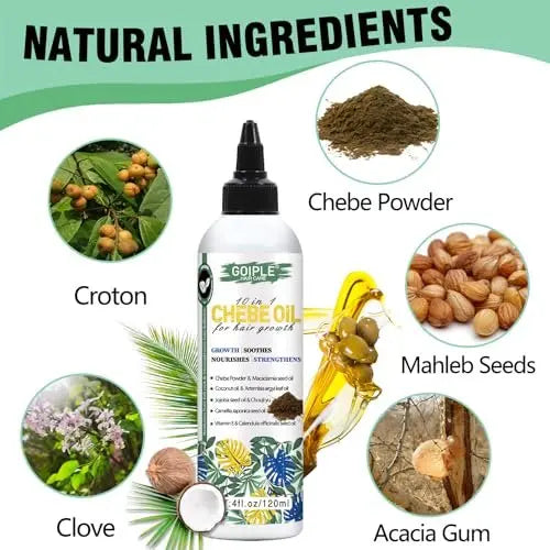 Chebe & Rosemary Hair Oil for Growth, 10 in 1 Moisturizer for Scalp, African Powder for Stronger, Longer Hair, Natural Oil for All Hair Types (2PCS) Avelisse