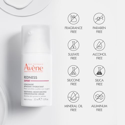 Avène Redness Expert Soothing Moisturizing Concentrated Cream – 1 Fl Oz for Sensitive, Redness-Prone Skin Avelisse