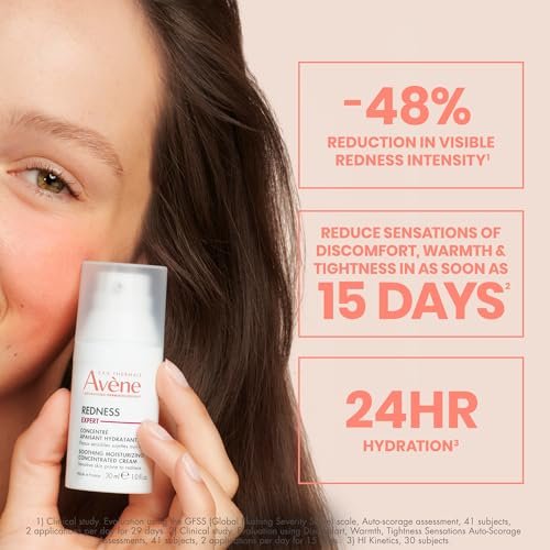Avène Redness Expert Soothing Moisturizing Concentrated Cream – 1 Fl Oz for Sensitive, Redness-Prone Skin Avelisse