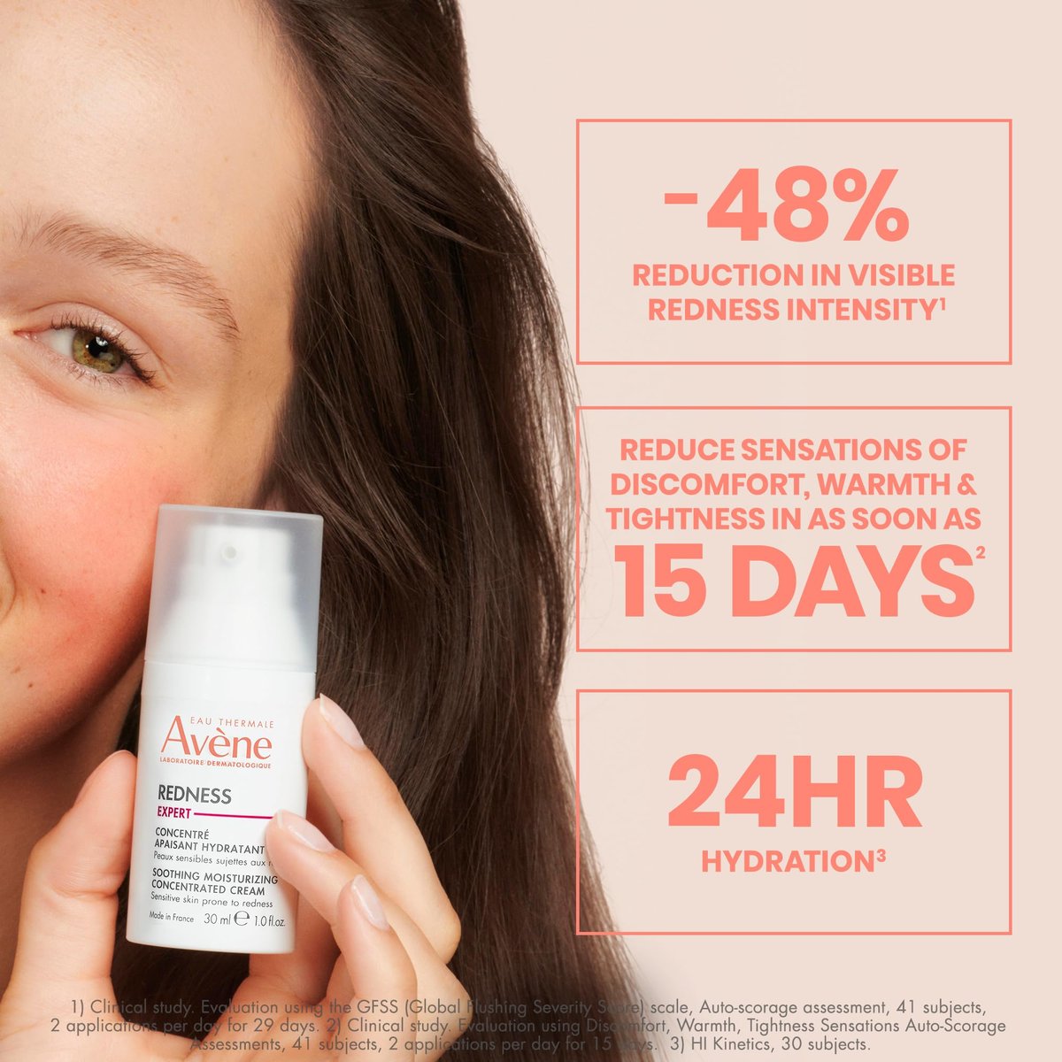 Avène Redness Expert Soothing Moisturizing Concentrated Cream – 1 Fl Oz for Sensitive, Redness-Prone Skin Avelisse