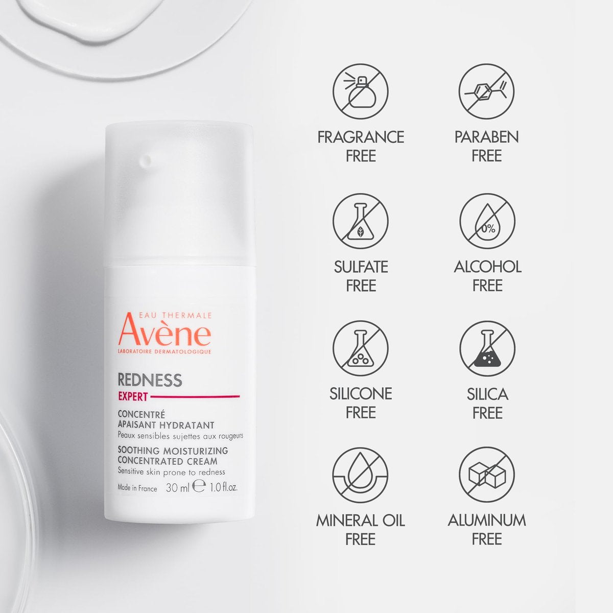 Avène Redness Expert Soothing Moisturizing Concentrated Cream – 1 Fl Oz for Sensitive, Redness-Prone Skin Avelisse
