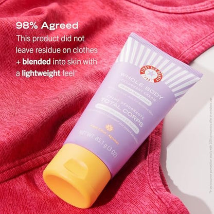 First Aid Beauty Whole Body Deodorant Cream - All-Day Odor Control, Dermatologist & Gynecologist Tested, Sensitive Skin Safe, Gluten & Nano Free, 3 oz