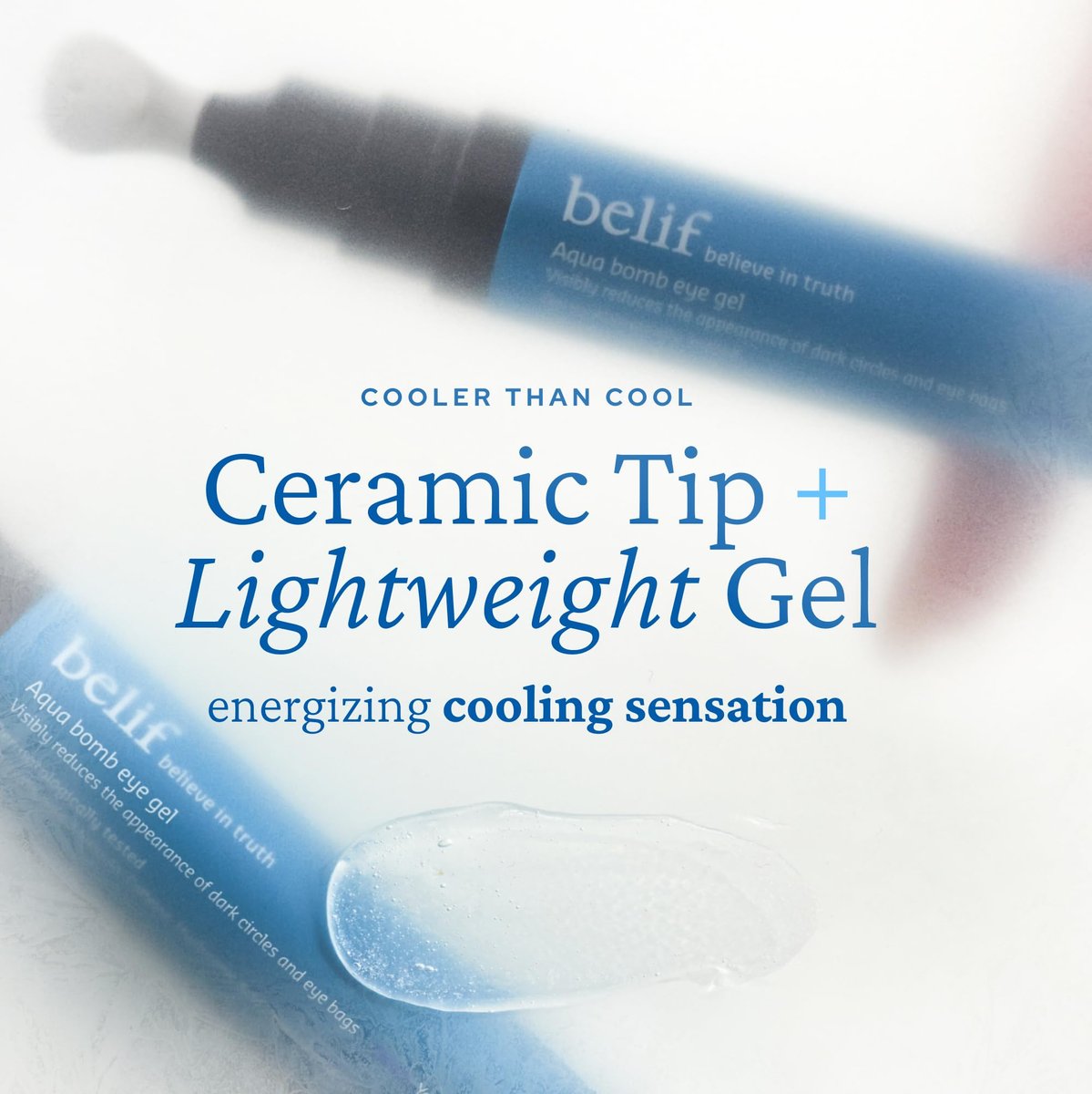 belif Aqua Bomb Cooling Eye Gel – Caffeine, Hyaluronic Acid & Niacinamide for Puffiness, Dark Circles, and Hydration – Korean Skin Care – 0.5 fl oz Avelisse