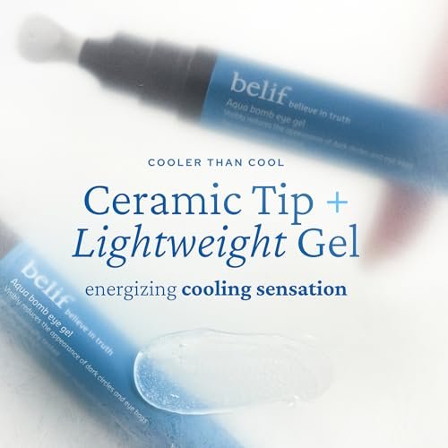 belif Aqua Bomb Cooling Eye Gel – Caffeine, Hyaluronic Acid & Niacinamide for Puffiness, Dark Circles, and Hydration – Korean Skin Care – 0.5 fl oz Avelisse