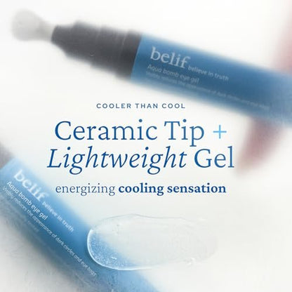 belif Aqua Bomb Cooling Eye Gel – Caffeine, Hyaluronic Acid & Niacinamide for Puffiness, Dark Circles, and Hydration – Korean Skin Care – 0.5 fl oz Avelisse