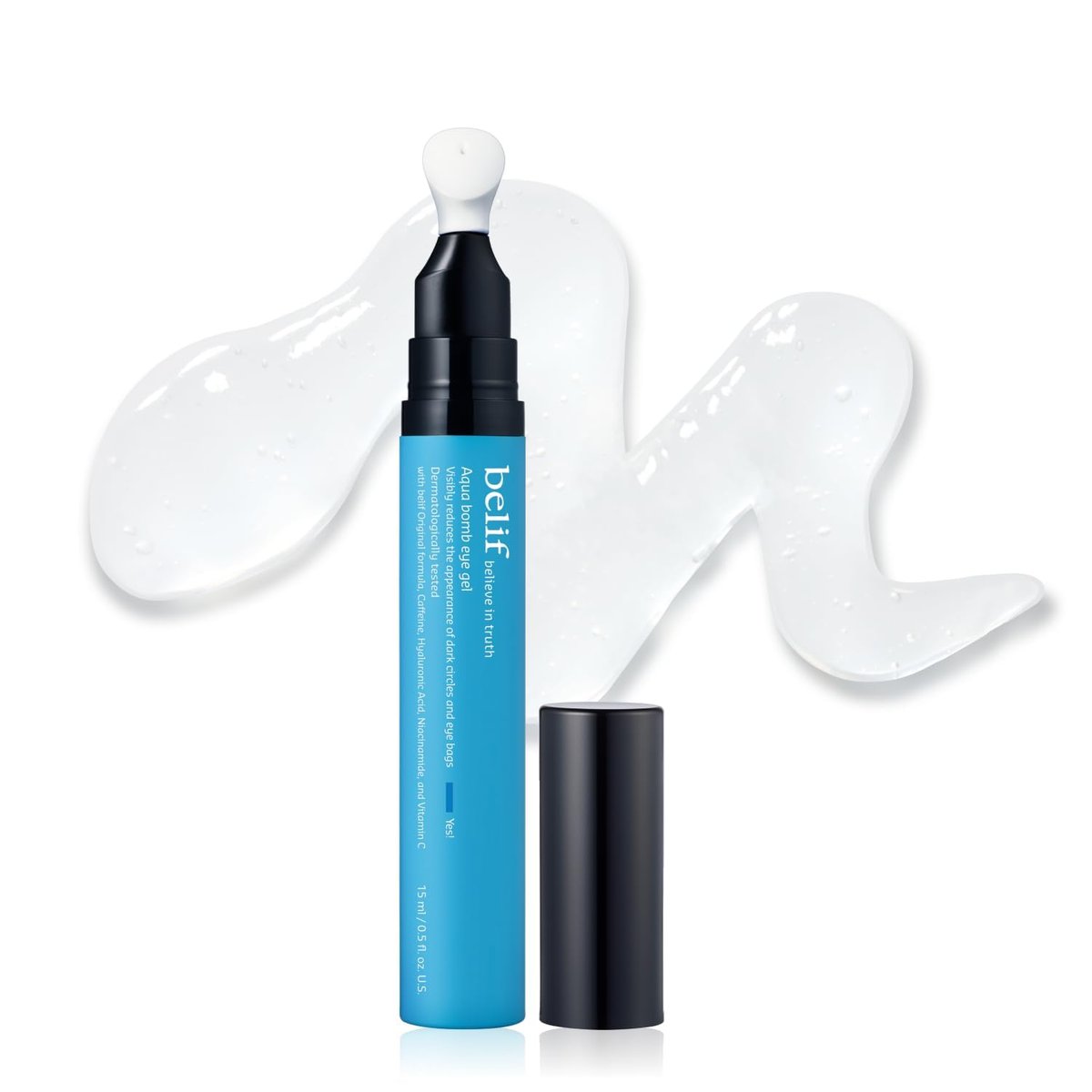 belif Aqua Bomb Cooling Eye Gel – Caffeine, Hyaluronic Acid & Niacinamide for Puffiness, Dark Circles, and Hydration – Korean Skin Care – 0.5 fl oz Avelisse
