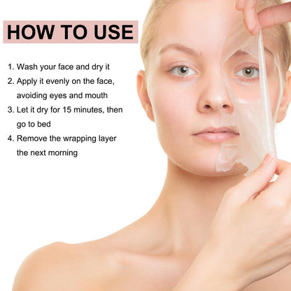 fitbuter Collagen Overnight Wrapping Peel Off Facial Mask with Jelly Brush – Hydrating, Firming & Glowy Skin – Improve Sagging & Dullness – Korean Skincare (75ml / 2.54 fl.oz)