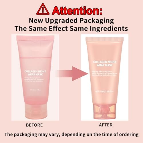 fitbuter Collagen Overnight Wrapping Peel Off Facial Mask with Jelly Brush – Hydrating, Firming & Glowy Skin – Improve Sagging & Dullness – Korean Skincare (75ml / 2.54 fl.oz) - görsel 3