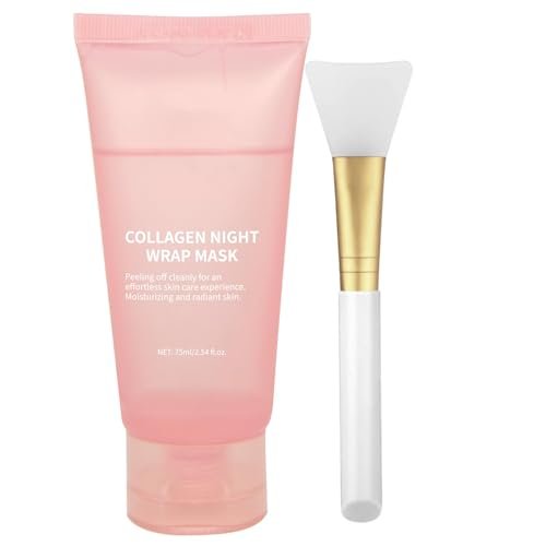 fitbuter Collagen Overnight Wrapping Peel Off Facial Mask with Jelly Brush – Hydrating, Firming & Glowy Skin – Improve Sagging & Dullness – Korean Skincare (75ml / 2.54 fl.oz) - görsel 1