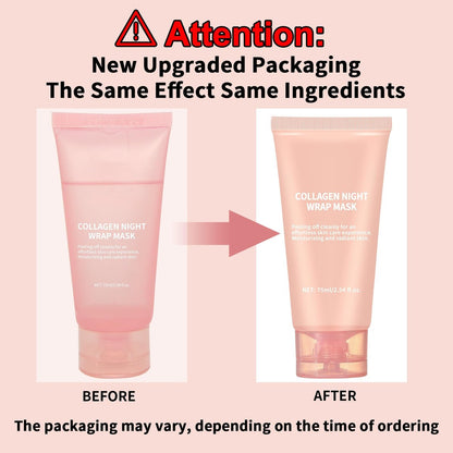 fitbuter Collagen Overnight Wrapping Peel Off Facial Mask with Jelly Brush – Hydrating, Firming & Glowy Skin – Improve Sagging & Dullness – Korean Skincare (75ml / 2.54 fl.oz)