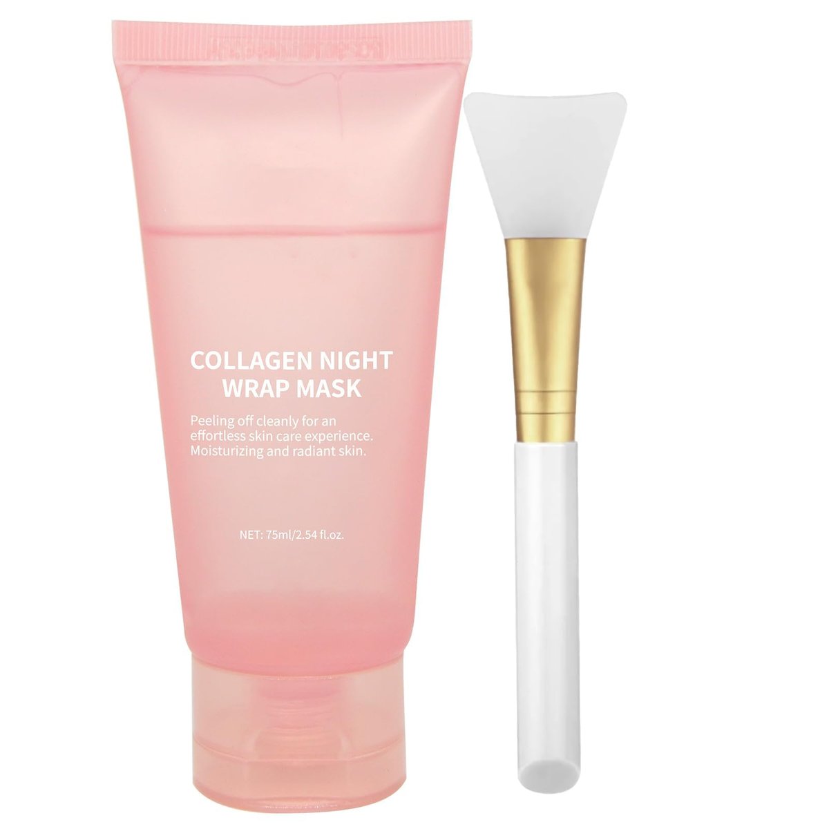 fitbuter Collagen Overnight Wrapping Peel Off Facial Mask with Jelly Brush – Hydrating, Firming & Glowy Skin – Improve Sagging & Dullness – Korean Skincare (75ml / 2.54 fl.oz) - görsel 2