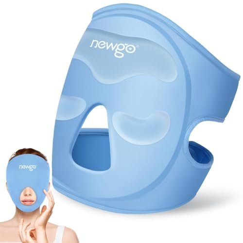 NEWGO Ice Pack Face Ice Mask for Puffy Eyes, Cooling Face Mask Reusable with Thick Gel Pad in Forehead & Eye Zones for Migraines, Post-Surgery, Redness, Allergy Swelling Pain Relief Avelisse