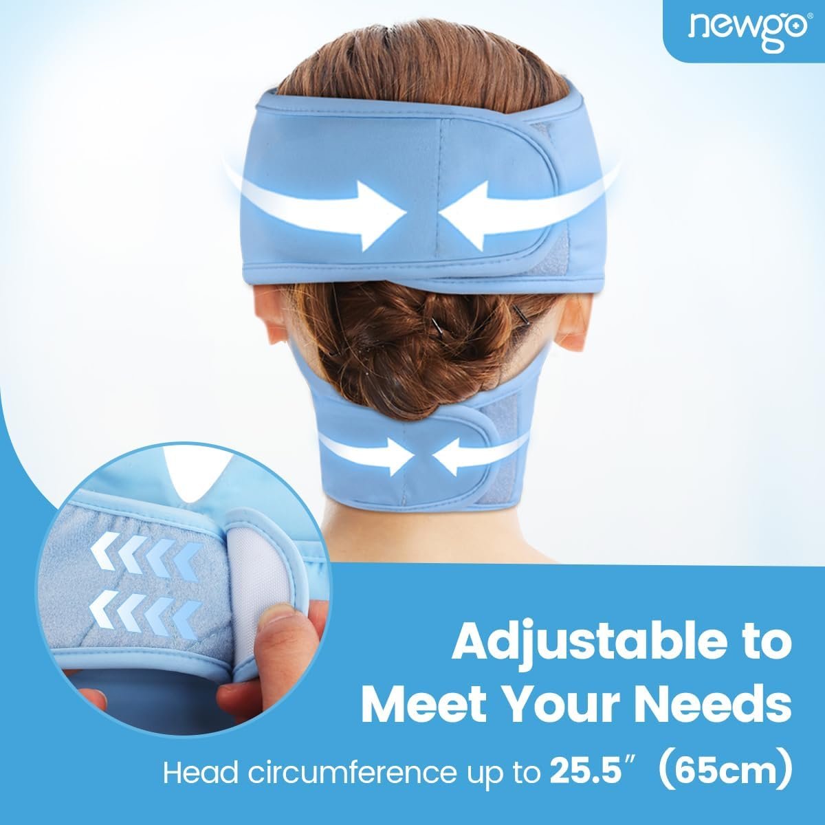 NEWGO Ice Pack Face Ice Mask for Puffy Eyes, Cooling Face Mask Reusable with Thick Gel Pad in Forehead & Eye Zones for Migraines, Post-Surgery, Redness, Allergy Swelling Pain Relief Avelisse