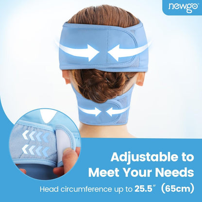 NEWGO Ice Pack Face Ice Mask for Puffy Eyes, Cooling Face Mask Reusable with Thick Gel Pad in Forehead & Eye Zones for Migraines, Post-Surgery, Redness, Allergy Swelling Pain Relief Avelisse