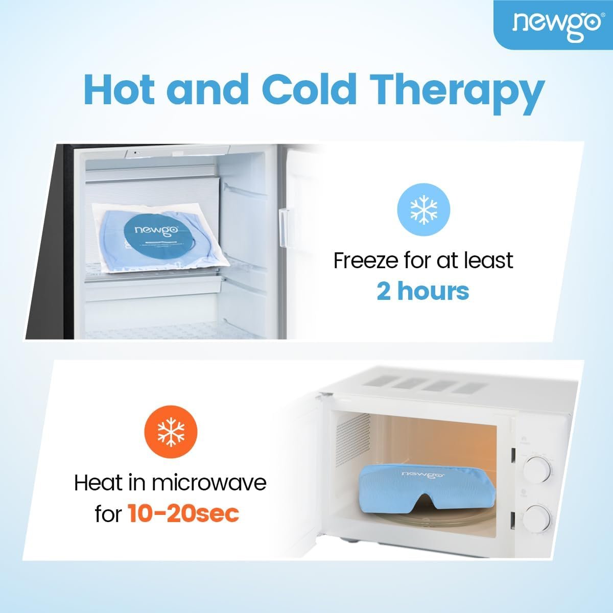 NEWGO Ice Pack Face Ice Mask for Puffy Eyes, Cooling Face Mask Reusable with Thick Gel Pad in Forehead & Eye Zones for Migraines, Post-Surgery, Redness, Allergy Swelling Pain Relief Avelisse