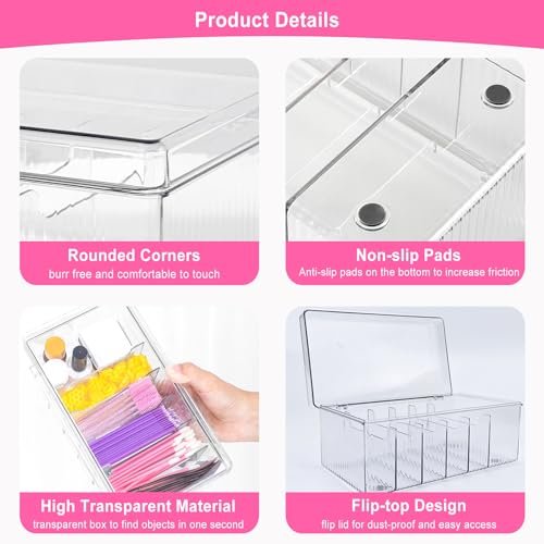 Clear Acrylic Lash Extension Organizer & Storage Box with Lid for Eyelash Techs | Lash Cart Organizer Supplies Container Avelisse