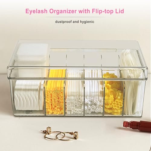 Clear Acrylic Lash Extension Organizer & Storage Box with Lid for Eyelash Techs | Lash Cart Organizer Supplies Container Avelisse