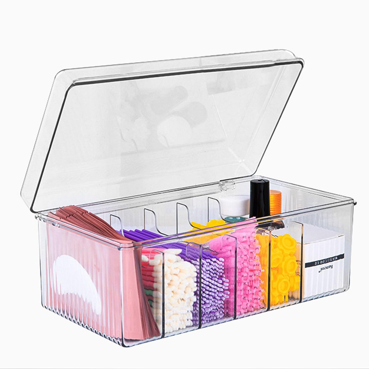 Clear Acrylic Lash Extension Organizer & Storage Box with Lid for Eyelash Techs | Lash Cart Organizer Supplies Container Avelisse