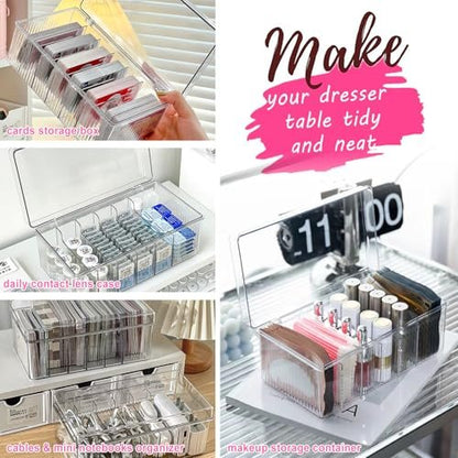 Clear Acrylic Lash Extension Organizer & Storage Box with Lid for Eyelash Techs | Lash Cart Organizer Supplies Container Avelisse