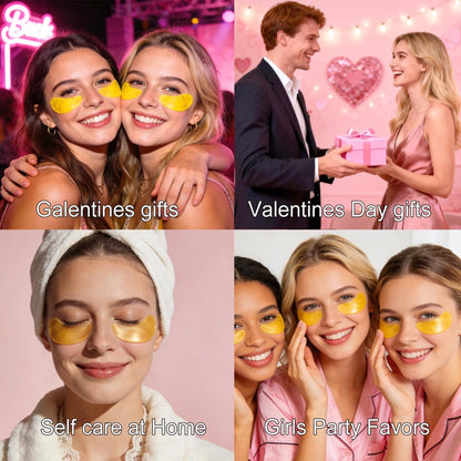 30 Pairs 24K Gold Eye Masks & Lip Masks – Under Eye Patches for Puffy Eyes, Lip Mask Skincare, Small Gifts, Bulk Gifts, Bachelorette Party Favors