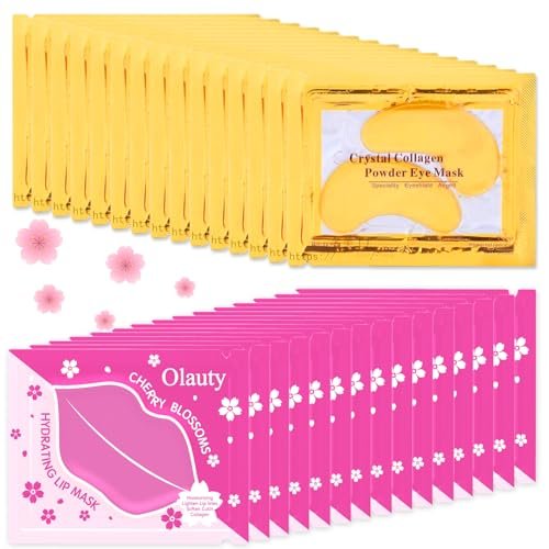 30 Pairs 24K Gold Eye Masks & Lip Masks – Under Eye Patches for Puffy Eyes, Lip Mask Skincare, Small Gifts, Bulk Gifts, Bachelorette Party Favors - görsel 2