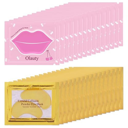 30 Pairs Lip Mask & Eye Mask Set – Hydrating Eye Patches for Puffy Eyes, Chapstick Bulk, Bridesmaid Gifts, Hangover Kit