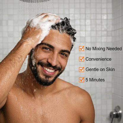COSYAGE Black Beard Dye Shampoo for Men - 5 Minute Gray Coverage with Argan & Coconut Oil, No-Mess Formula, Lasts 5 Weeks, 200ML (Beard & Mustache)
