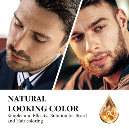 COSYAGE Black Beard Dye Shampoo for Men - 5 Minute Gray Coverage with Argan & Coconut Oil, No-Mess Formula, Lasts 5 Weeks, 200ML (Beard & Mustache)
