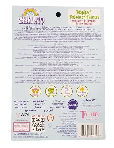 SANRIO Hello Kitty Lip Gloss Set - 7 Plant-Based Multi-Flavored Lip Glosses for Kids and Fans Avelisse