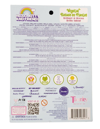 SANRIO Hello Kitty Lip Gloss Set - 7 Plant-Based Multi-Flavored Lip Glosses for Kids and Fans Avelisse