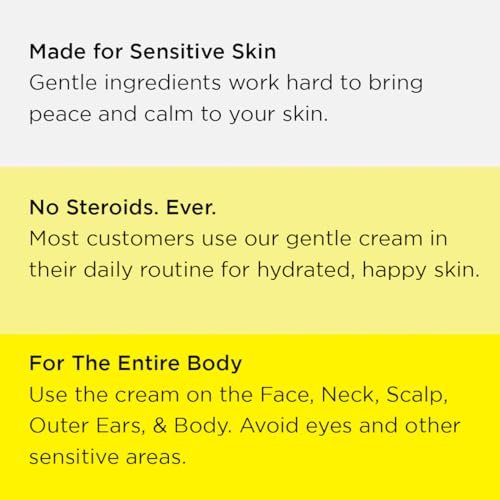 Dermgentle Seborrheic Dermatitis Face Cream for Sensitive Skin - Hydrates & Supports Skin Barrier with MCT Oil & Squalane, Moisturizing Face, Scalp and Body Cream, No Steroids, Gentle Ingredients, 2 Fl Oz Avelisse
