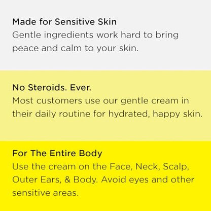 Dermgentle Seborrheic Dermatitis Face Cream for Sensitive Skin - Hydrates & Supports Skin Barrier with MCT Oil & Squalane, Moisturizing Face, Scalp and Body Cream, No Steroids, Gentle Ingredients, 2 Fl Oz Avelisse