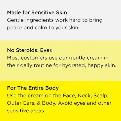 Dermgentle Seborrheic Dermatitis Face Cream for Sensitive Skin - Hydrates & Supports Skin Barrier with MCT Oil & Squalane, Moisturizing Face, Scalp and Body Cream, No Steroids, Gentle Ingredients, 2 Fl Oz Avelisse