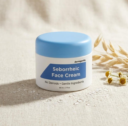 Dermgentle Seborrheic Dermatitis Face Cream for Sensitive Skin - Hydrates & Supports Skin Barrier with MCT Oil & Squalane, Moisturizing Face, Scalp and Body Cream, No Steroids, Gentle Ingredients, 2 Fl Oz Avelisse